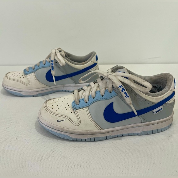 Nike Shoes - Nike Dunk Low Ivory Hyper Royal Just Stitch It FB1843-141 Size 4Y Women’s 5.5